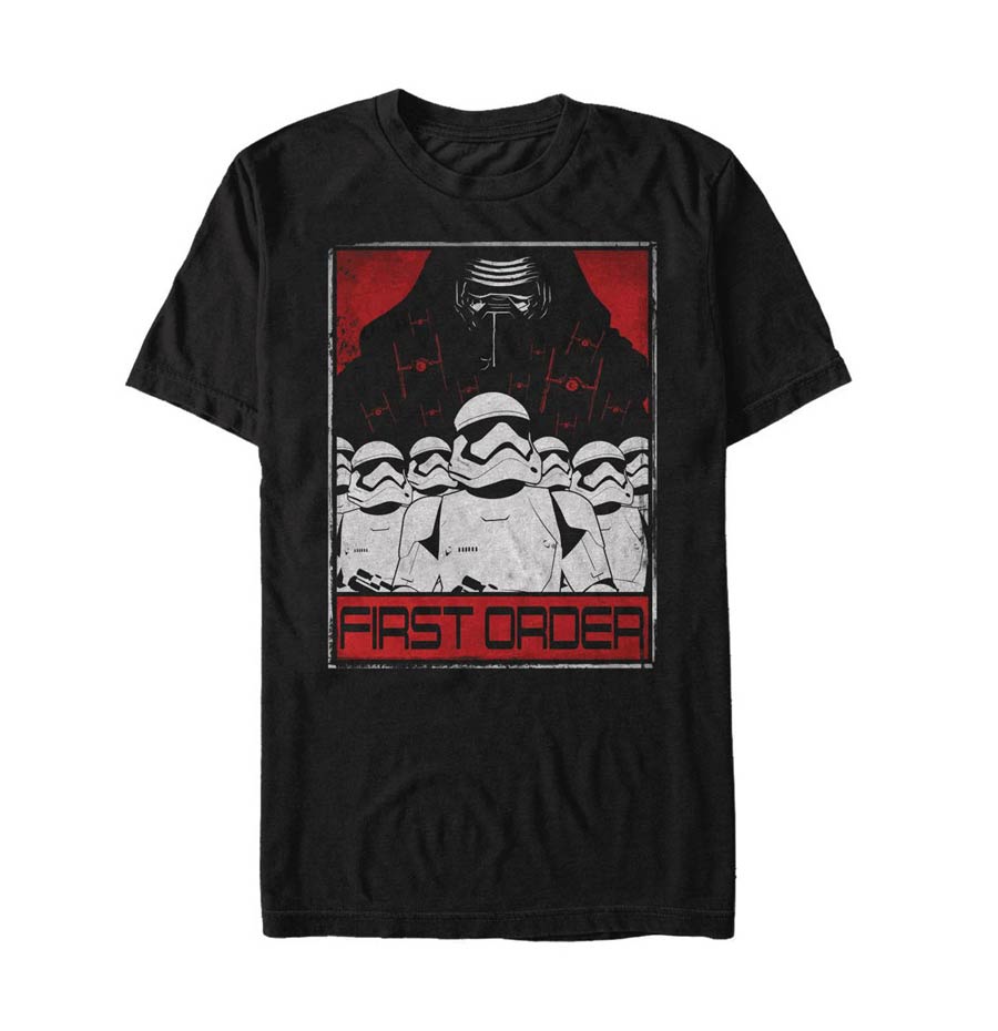 Star Wars Episode VII The Force Awakens First Order Black T-Shirt Large