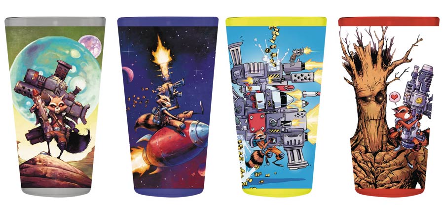 Guardians Of The Galaxy Rocket Raccoon 4-Pack Pint Glass Set