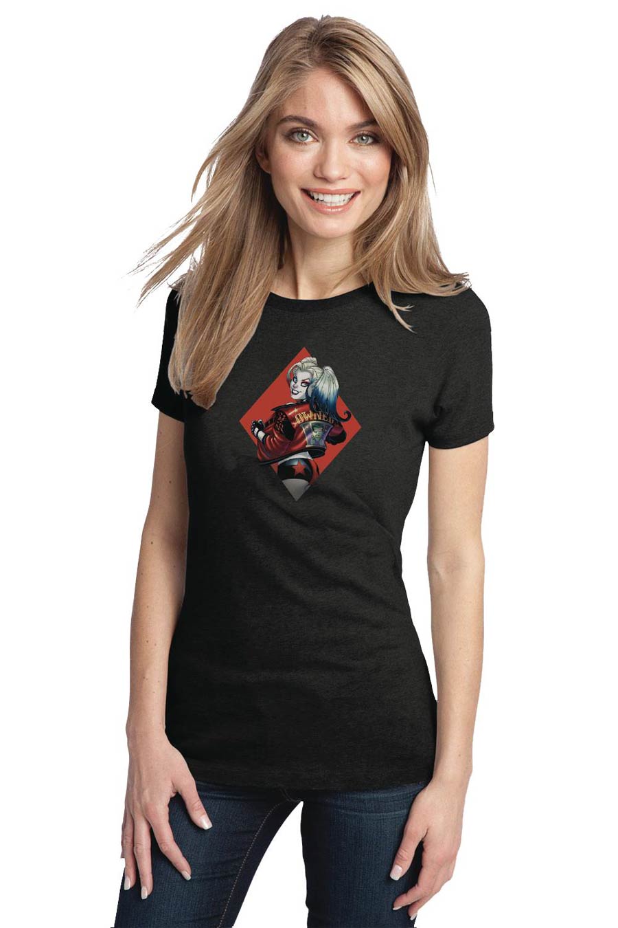 Harley Quinn Diamond By Amanda Conner Womens T-Shirt Large