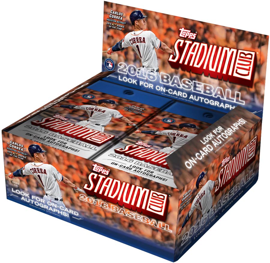 Topps 2016 Stadium Club Baseball Trading Cards Box
