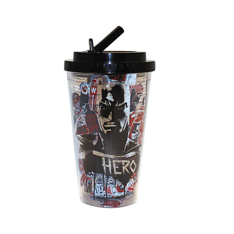 Batman v Superman Dawn Of Justice 16-Ounce Cold Cup With Flip Straw - Batman