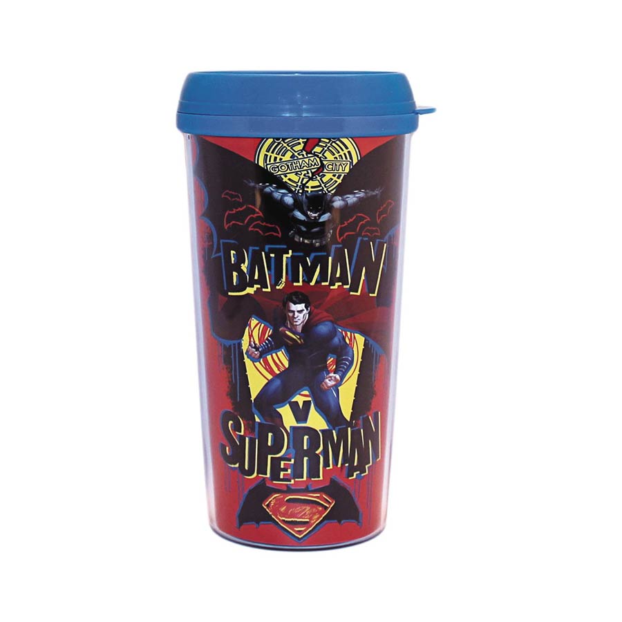Batman v Superman Dawn Of Justice 16-Ounce Plastic Travel Mug