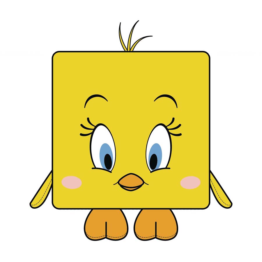 Warner Bros Kawaii Cube Medium Plush - Tweety
