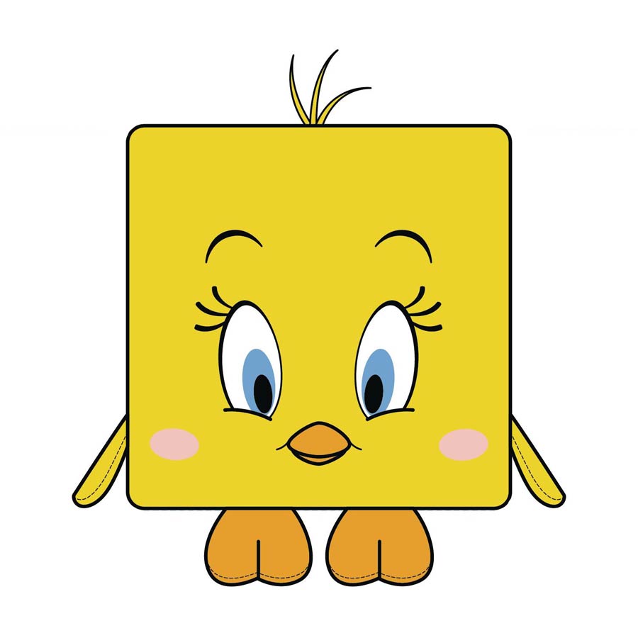 Warner Bros Kawaii Cube Medium Plush - Tweety