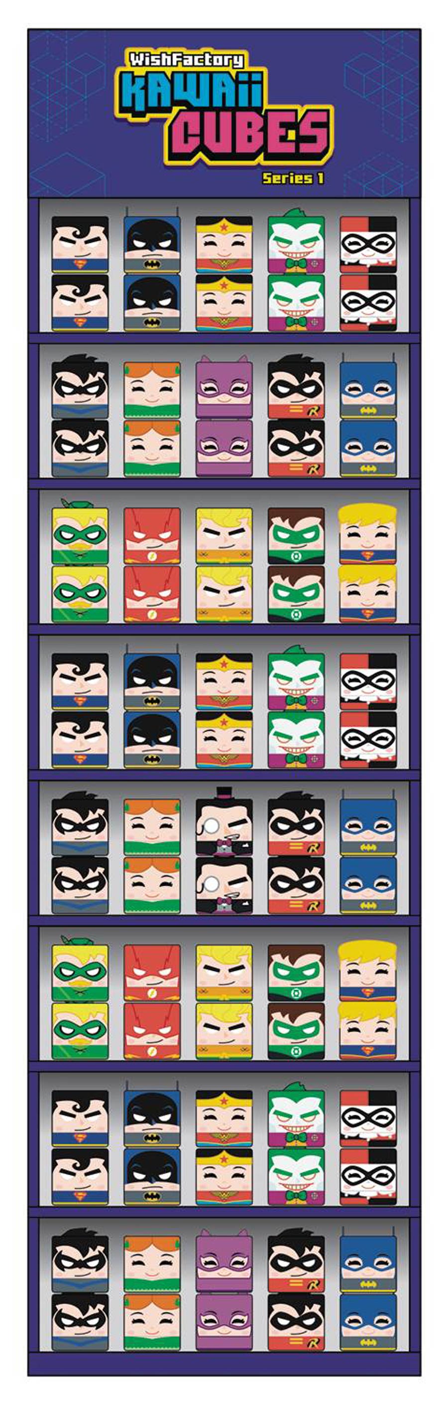 DC Comics Kawaii Cube Small Plush Gravity Feed 144-Piece Display Assortment Case B