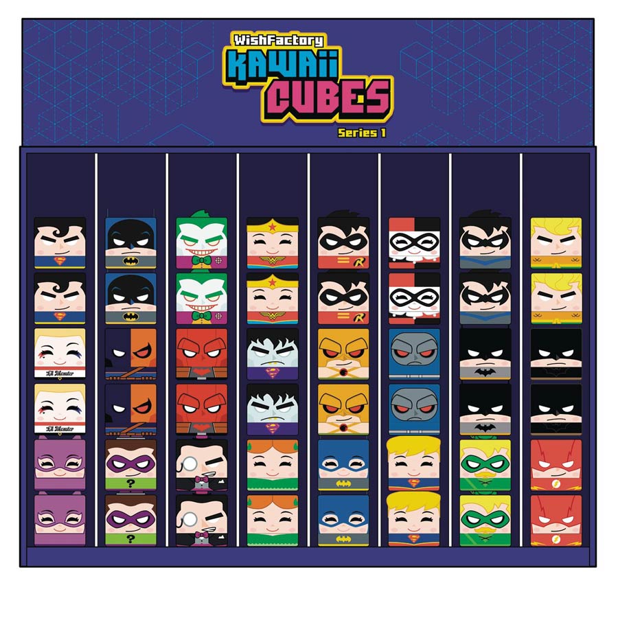 DC Comics Kawaii Cube Small Plush Gravity Feed 72-Piece Display Assortment Case A