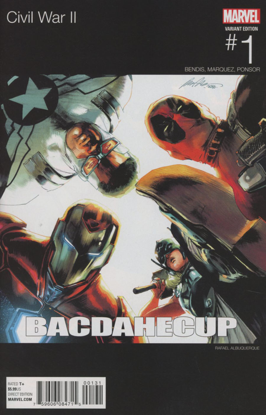 Civil War II #1 Cover F Variant Rafael Albuquerque Team Iron Man Marvel Hip-Hop Cover