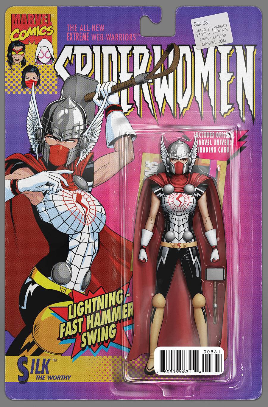 Silk Vol 2 #8 Cover B Variant John Tyler Christopher Action Figure Cover (Spider-Women Part 6)