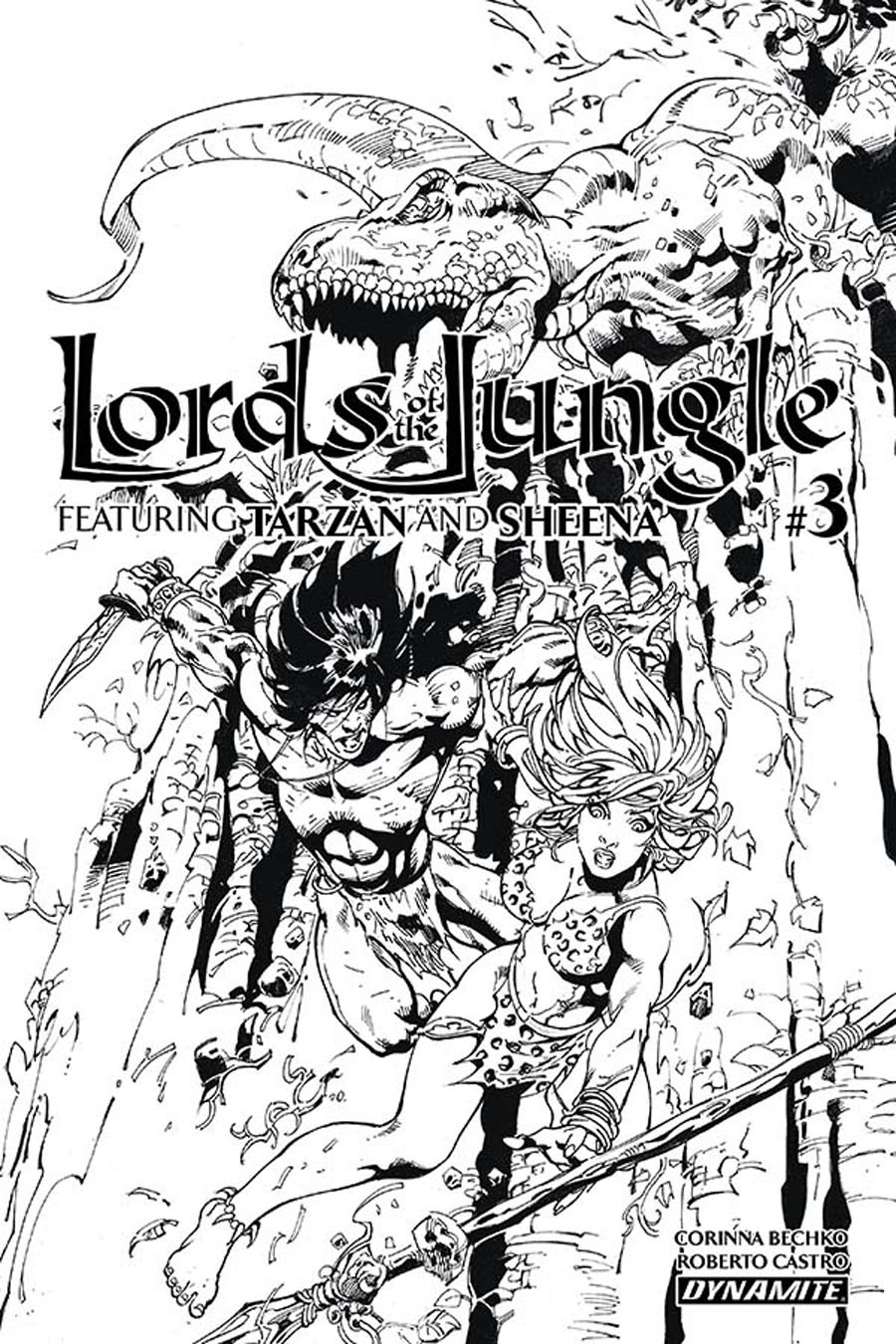 Lords Of The Jungle #3 Cover C Incentive Roberto Castro Black & White Cover