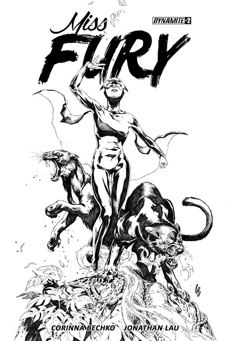 Miss Fury Vol 3 #2 Cover C Incentive Jonathan Lau Black & White Cover