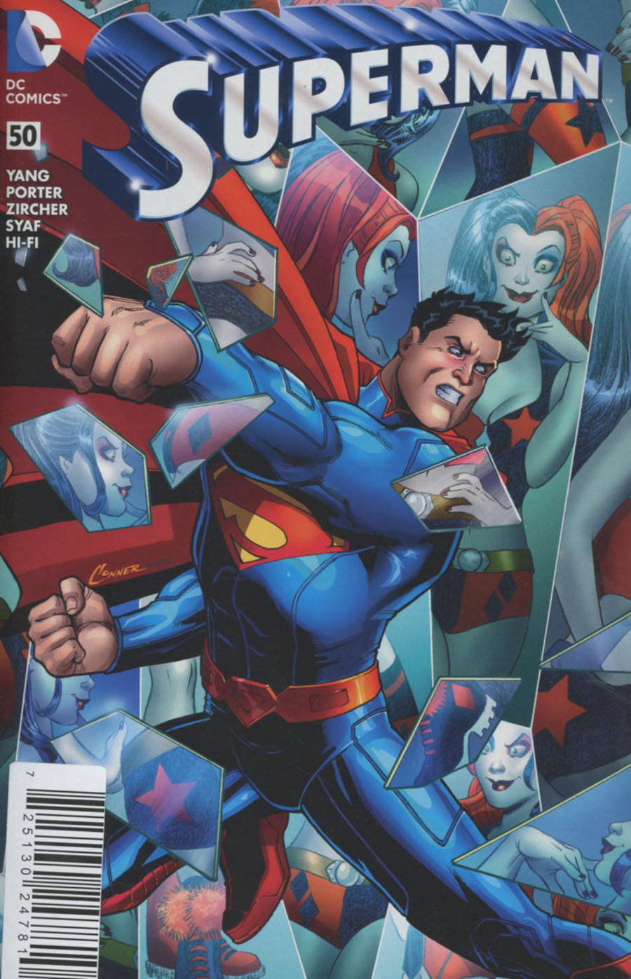 Superman Vol 4 #50 Cover H DF Exclusive Amanda Conner Harley Quinn Variant Cover