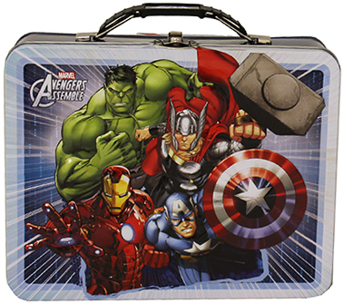 Avengers Assembled Embossed Large Tin Lunch Box -  Light Blue