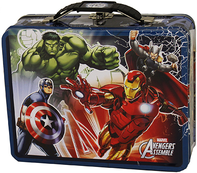 Avengers Assembled Embossed Large Tin Lunch Box -  Dark Blue