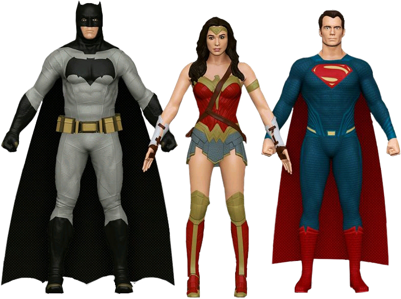 DC Comics Bendable Figures 3-Pack Batman v Superman Batman Superman Wonder Woman
