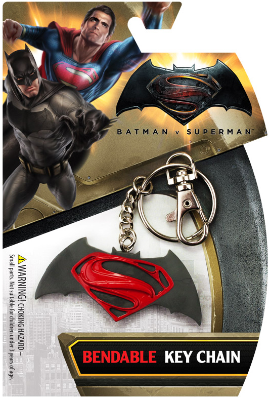 DC Comics 2.75-Inch Bendable Keychain Batman v Superman Logo
