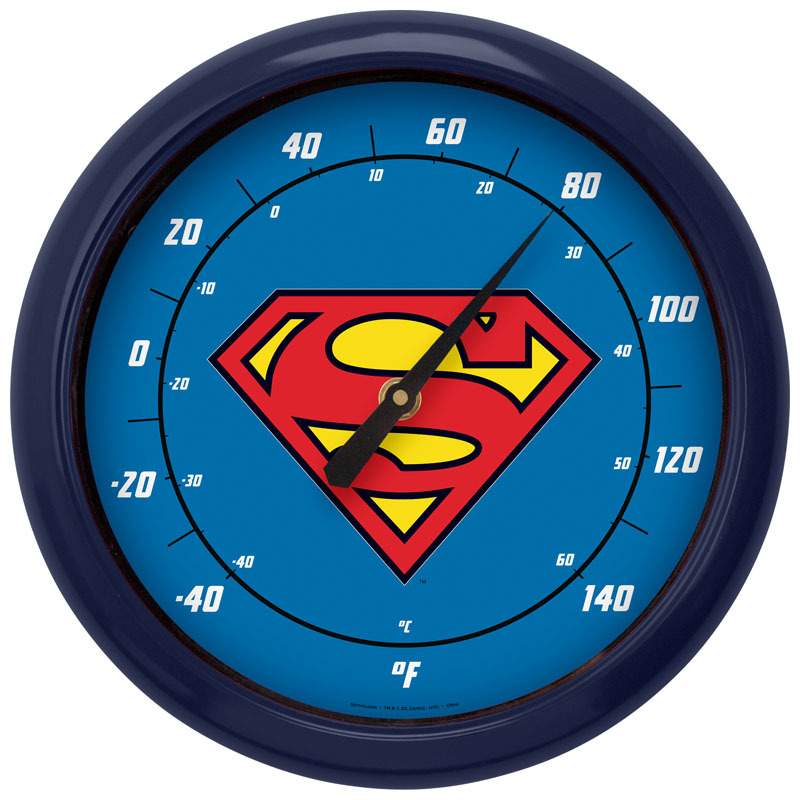 DC Comics 10-Inch Indoor Outdoor Thermometer - Superman Logo