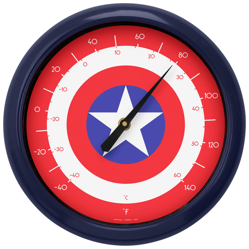 Marvel Comics 10-Inch Indoor Outdoor Thermometer - Captain America Logo