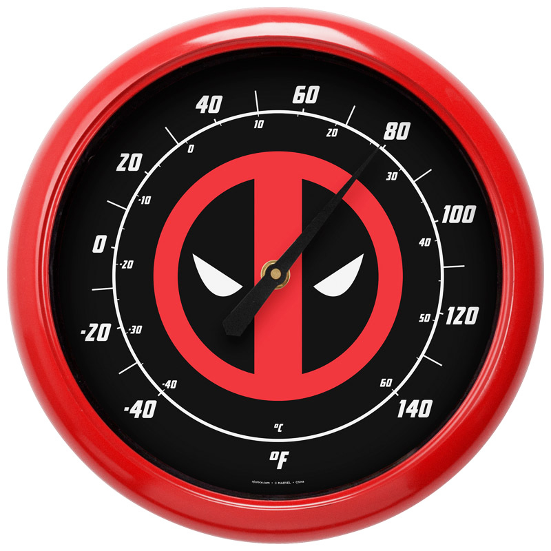 Marvel Comics 10-Inch Indoor Outdoor Thermometer - Deadpool Logo