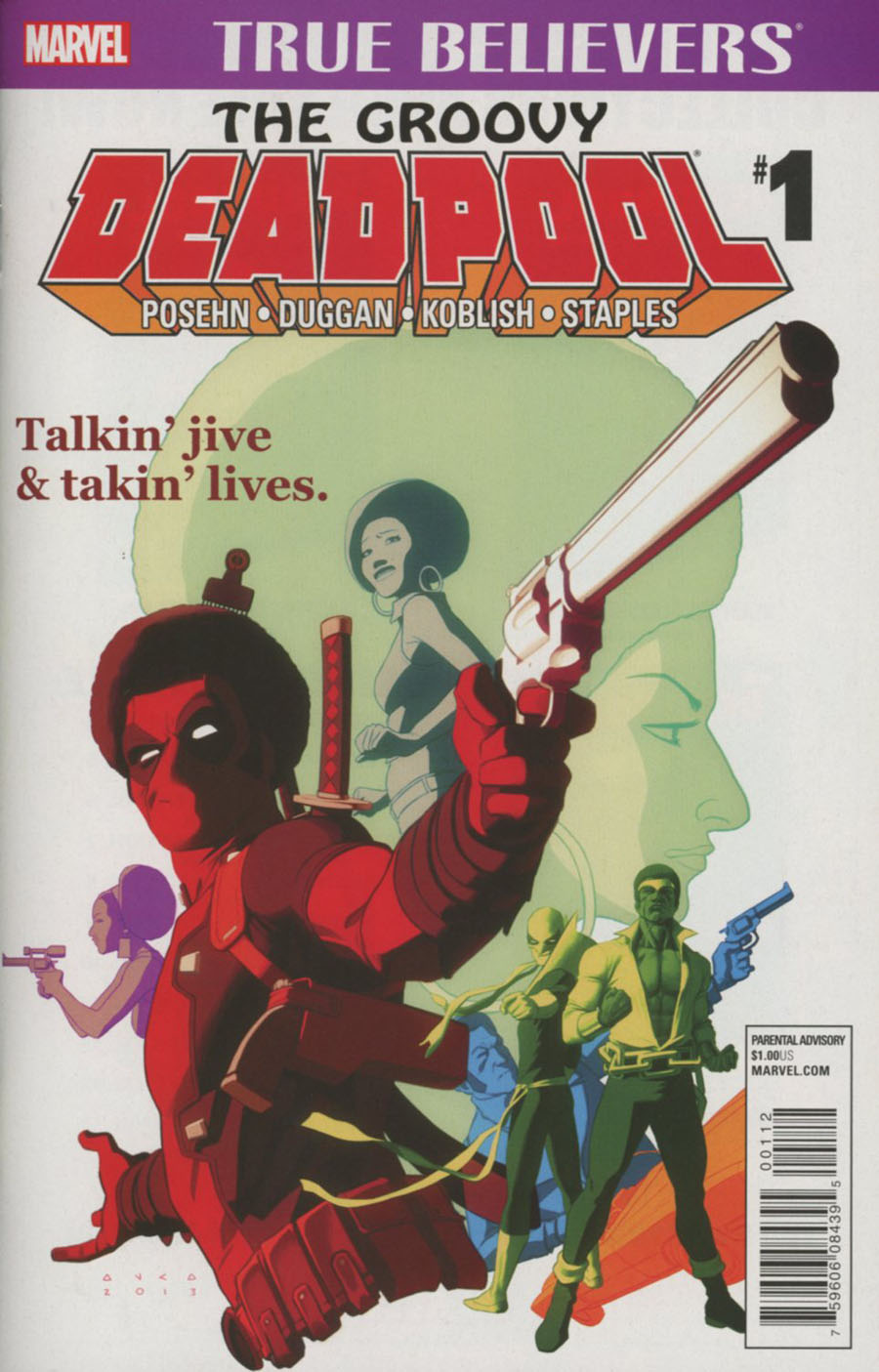 True Believers Groovy Deadpool #1 Cover B 2nd Ptg Scott Koblish Variant Cover