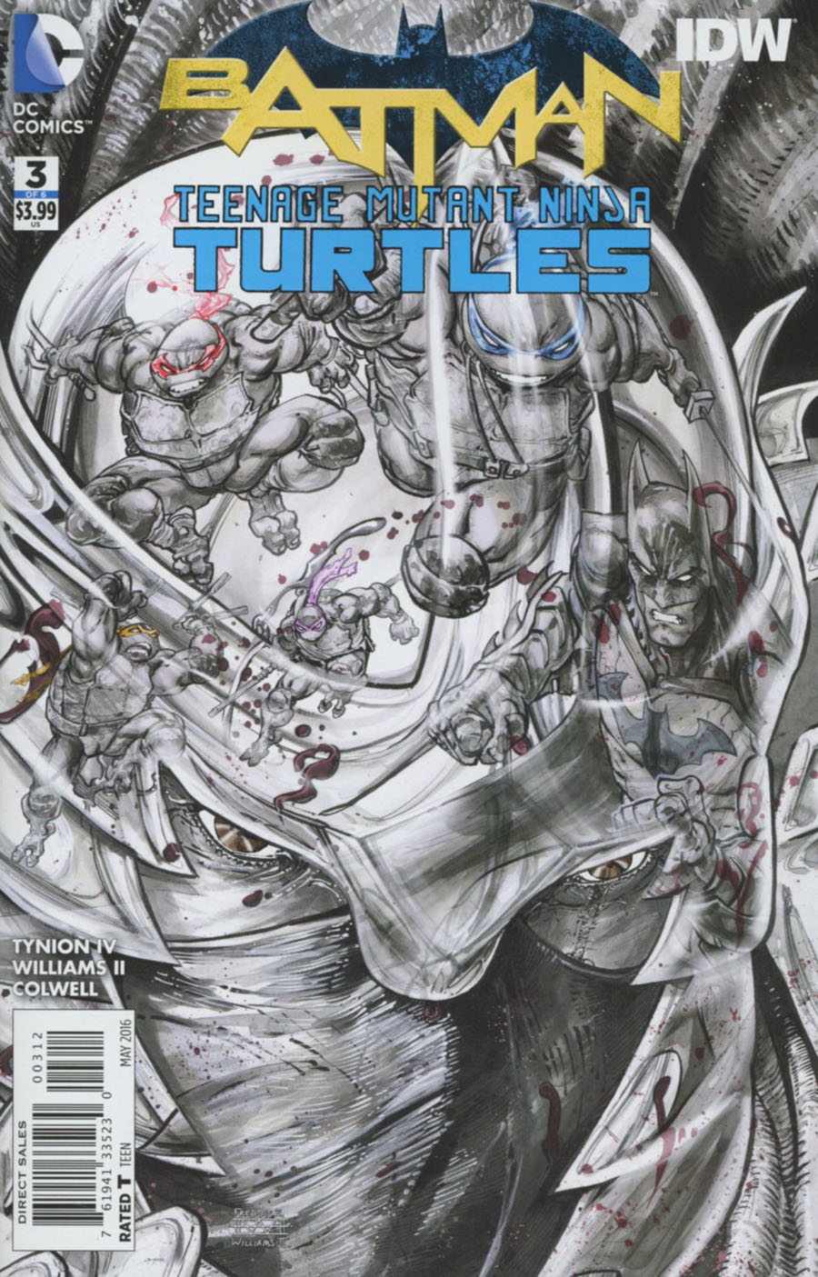 Batman Teenage Mutant Ninja Turtles #3 Cover C 2nd Ptg Freddie E Williams II Variant Cover