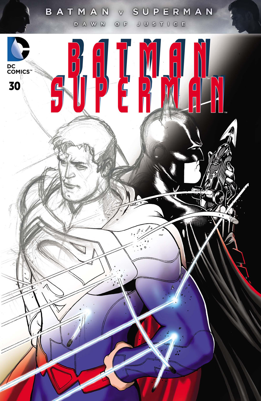 Batman Superman #30 Cover D Variant Tony Moore Batman v Superman Dawn Of Justice Fade Cover Without Polybag