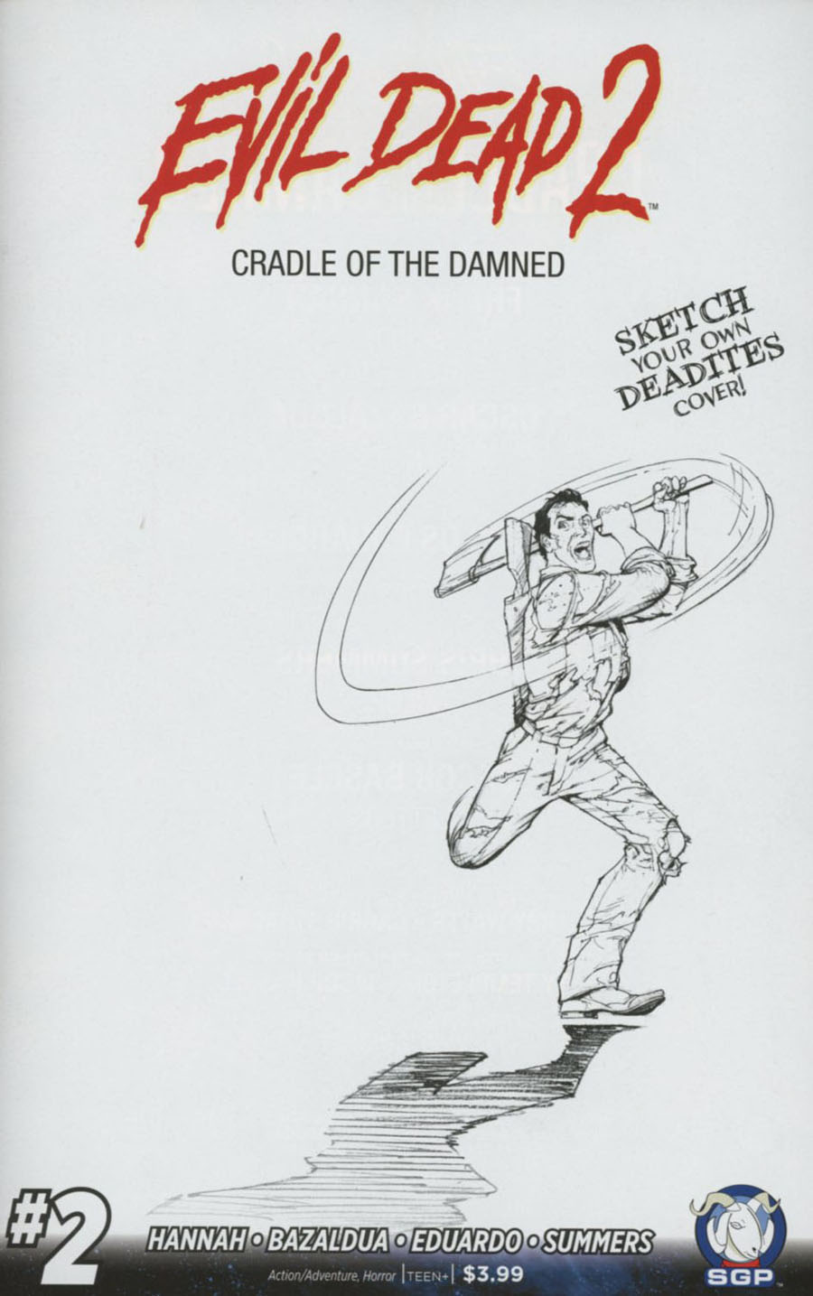 Evil Dead 2 Cradle Of The Damned #2 Cover C Incentive Blank Sketch Variant Cover