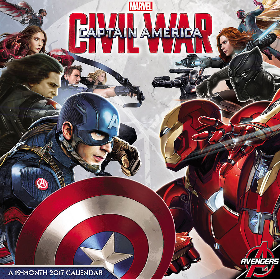 Captain America 3 Civil War 2017 12x12-inch Wall Calendar