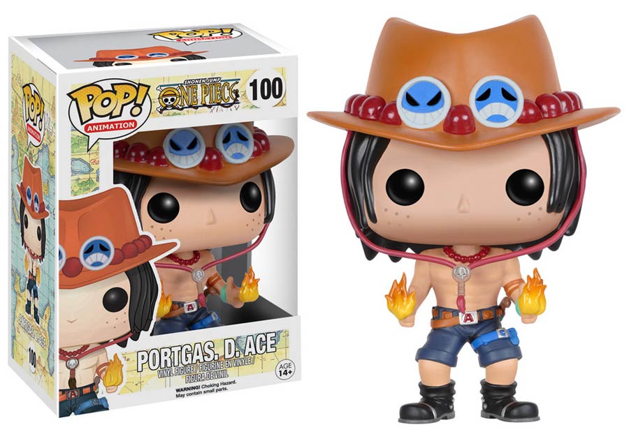 POP Animation 100 One Piece Portgas D Ace Vinyl Figure
