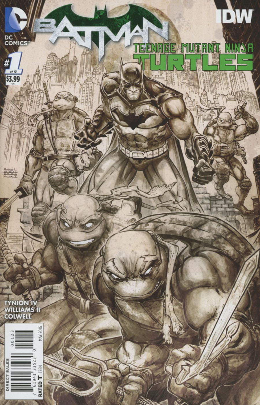 Batman Teenage Mutant Ninja Turtles #1 Cover N 3rd Ptg Freddie E Williams II Variant Cover