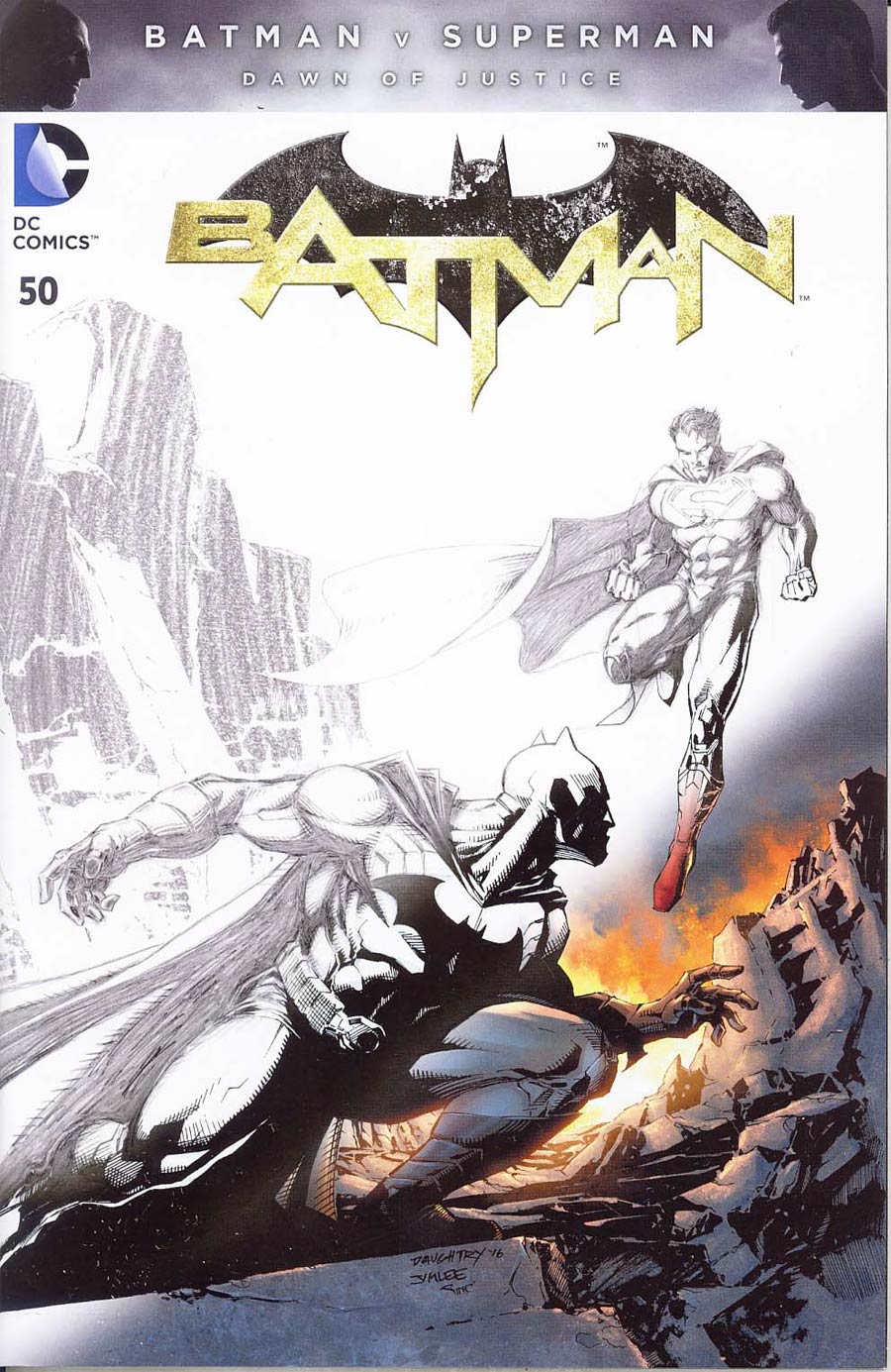 Batman Vol 2 #50 Cover F Variant Jim Lee Batman v Superman Dawn Of Justice Fade Cover Without Polybag