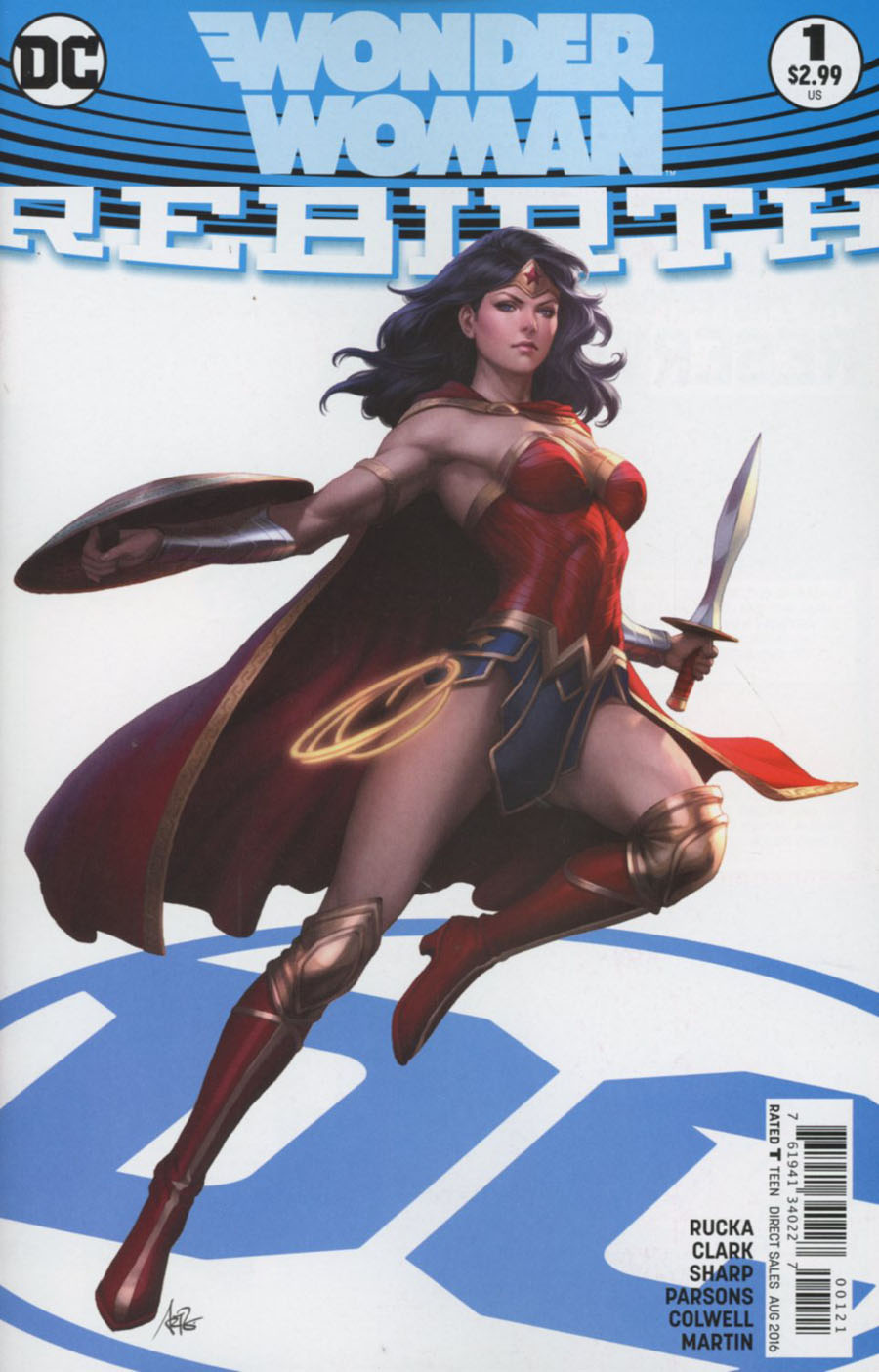 Wonder Woman Rebirth #1 Cover B Variant Stanley Artgerm Lau Cover