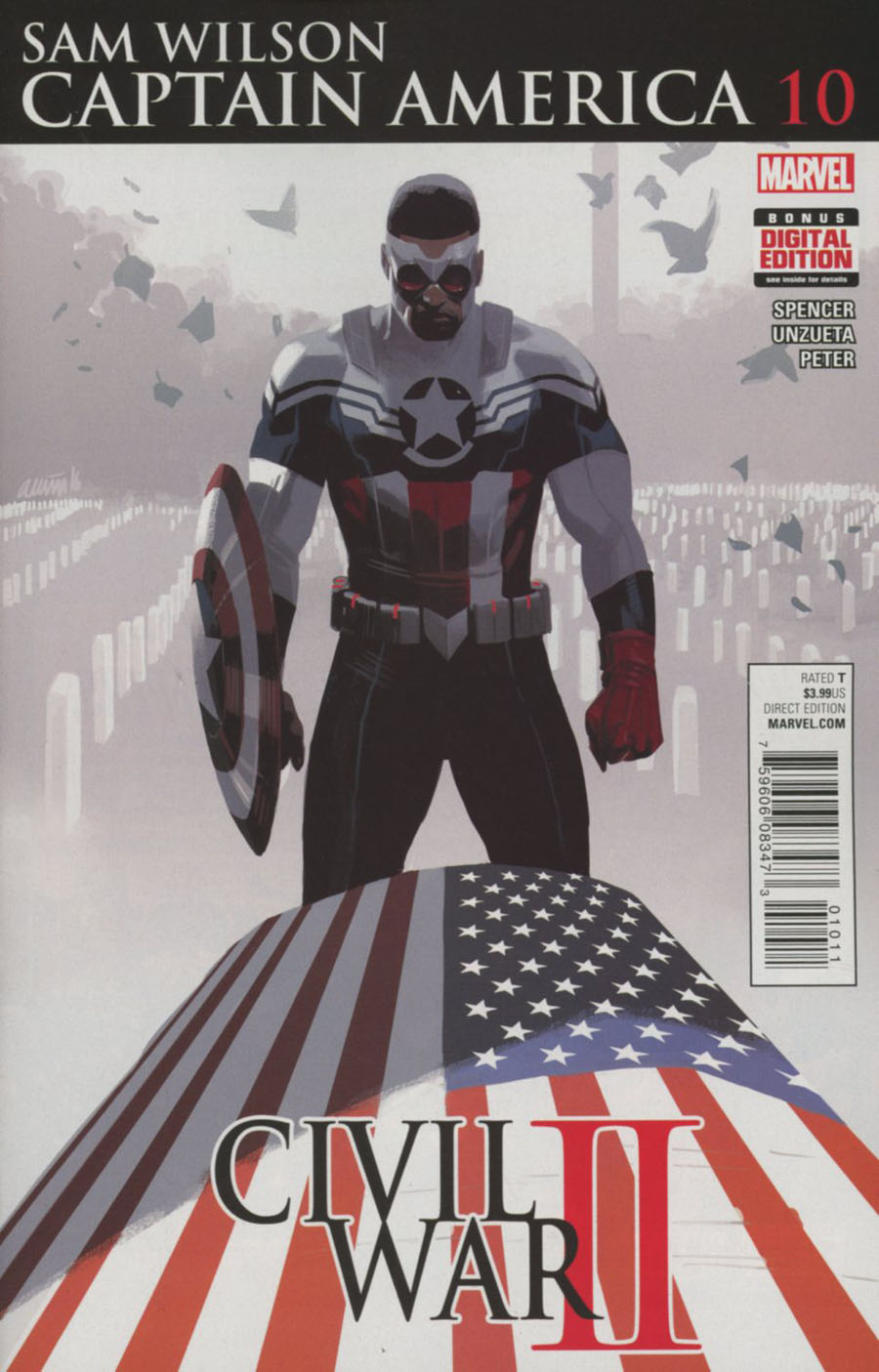 Captain America Sam Wilson #10 Cover A Regular Daniel Acuna Cover (Civil War II Tie-In)