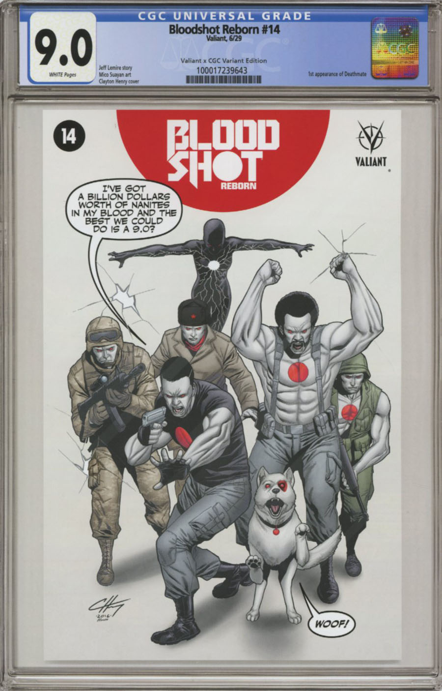 Bloodshot Reborn #14 Cover E Variant Clayton Henry Valiant x CGC Replica Cover