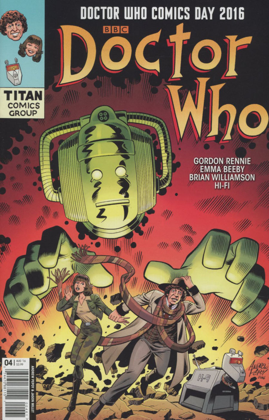 Doctor Who 4th Doctor #4 Cover F Variant Andrew Pepoy & Jason Millet Doctor Who Comics Day 2016 Cover