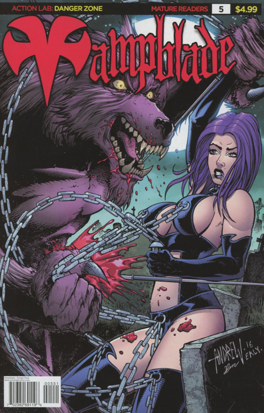 Vampblade #5 Cover E Variant Andrew Mangum 90s Monster Cover