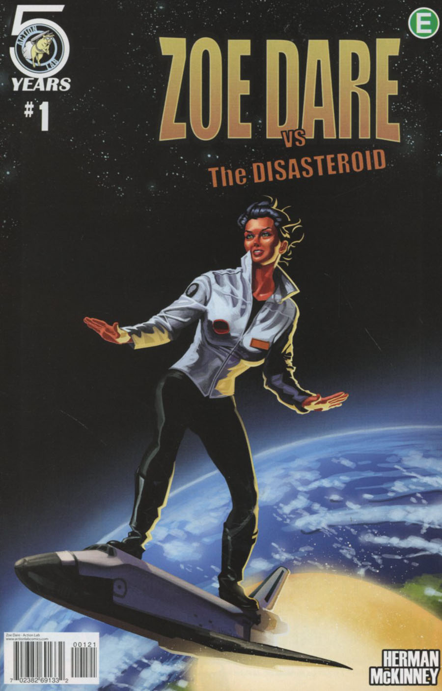 Zoe Dare vs Disasteroid #1 Cover B Variant Andrew Herman Surf Shuttle Cover