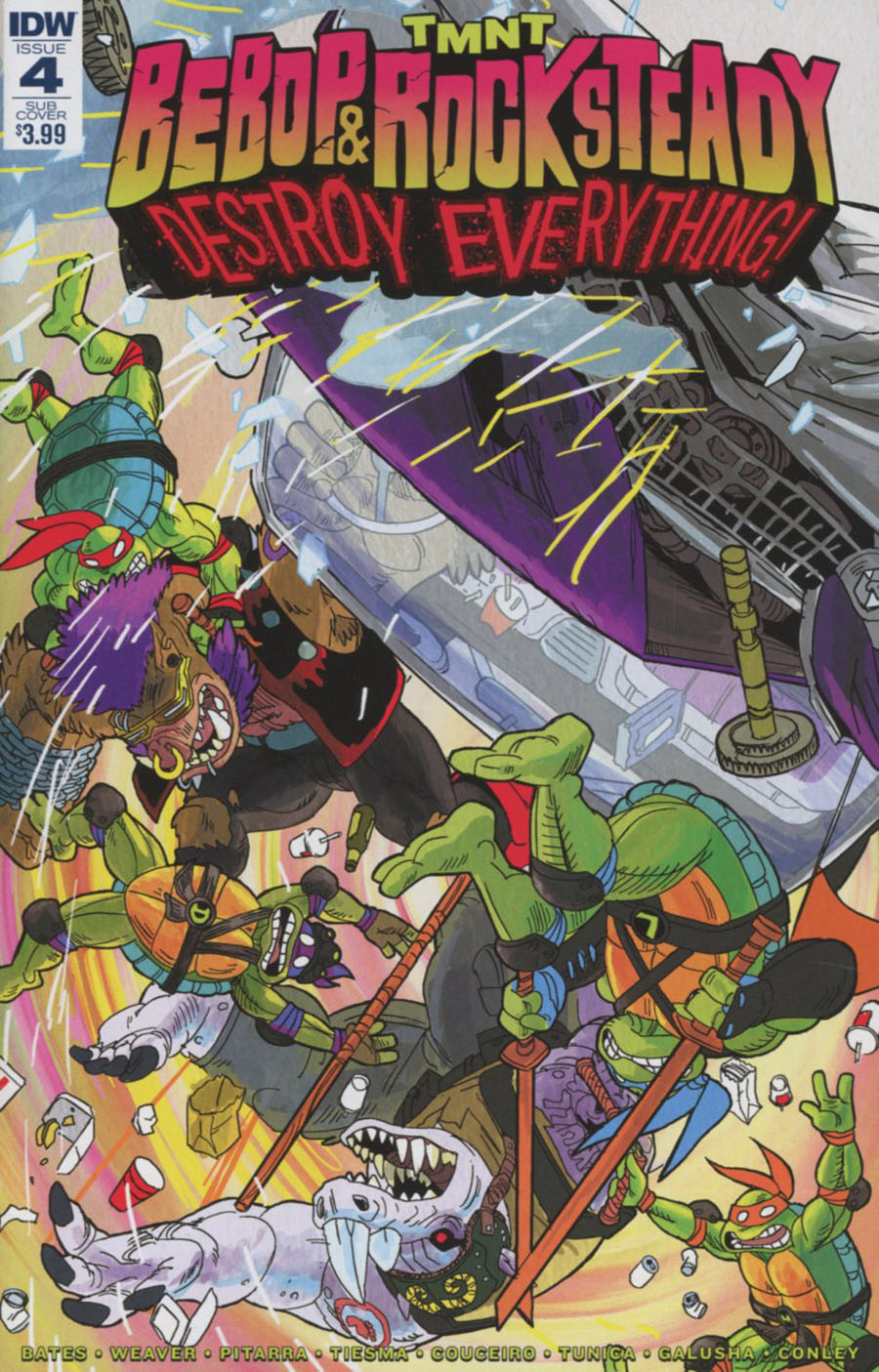 Teenage Mutant Ninja Turtles Bebop & Rocksteady Destroy Everything #4 Cover B Variant Ben Bates Subscription Cover