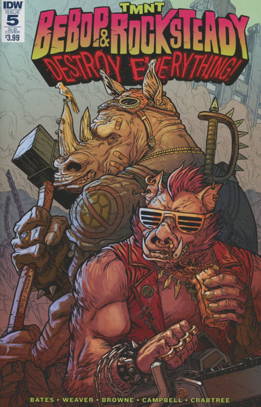 Teenage Mutant Ninja Turtles Bebop & Rocksteady Destroy Everything #5 Cover B Variant Ryan Browne Subscription Cover