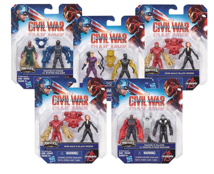 Captain America Civil War 2-1/2 Inch Action Figure 2-Pack Assortment Case 201601