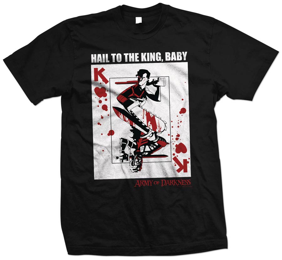 Army Of Darkness Ash King Of Hearts Previews Exclusive Black T-Shirt Large