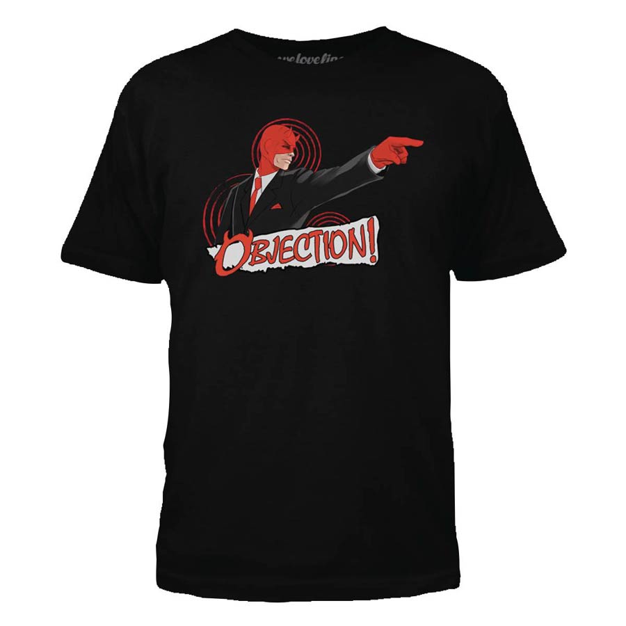 Daredevil Objection Black T-Shirt Large