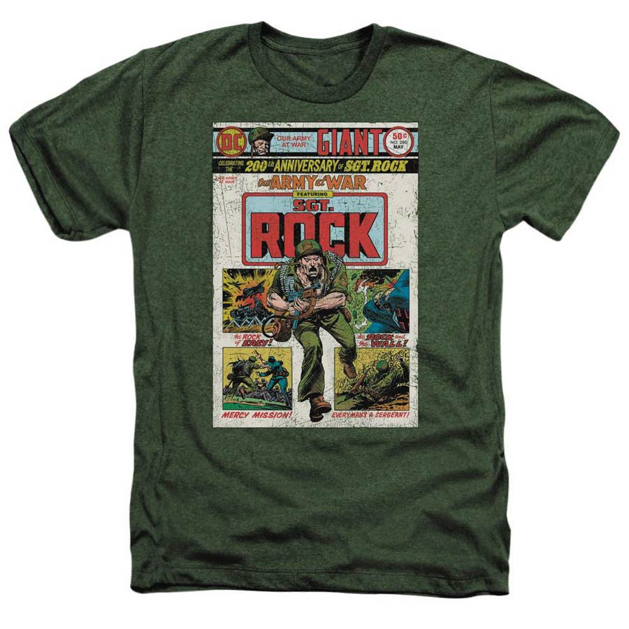 DC Cover Sgt Rock 200th Anniversary Green T-Shirt Large