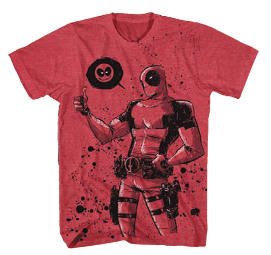 Deadpool Thumb Red T-Shirt Large