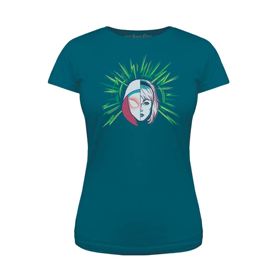 Spider-Gwen Spider-Sense Turquoise T-Shirt Large