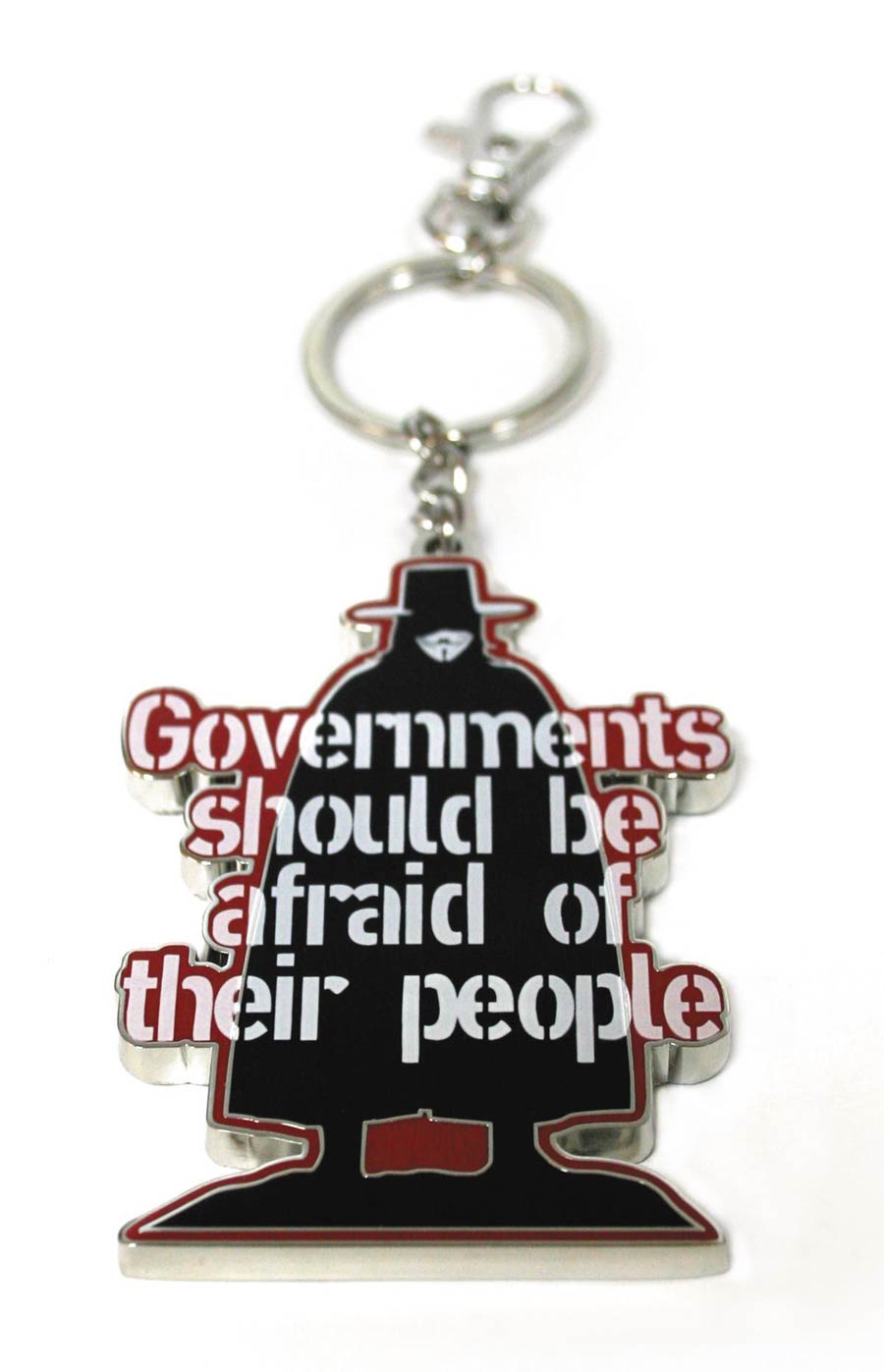 V For Vendetta Snap Keychain - Governments Should Be Afraid Of Their People