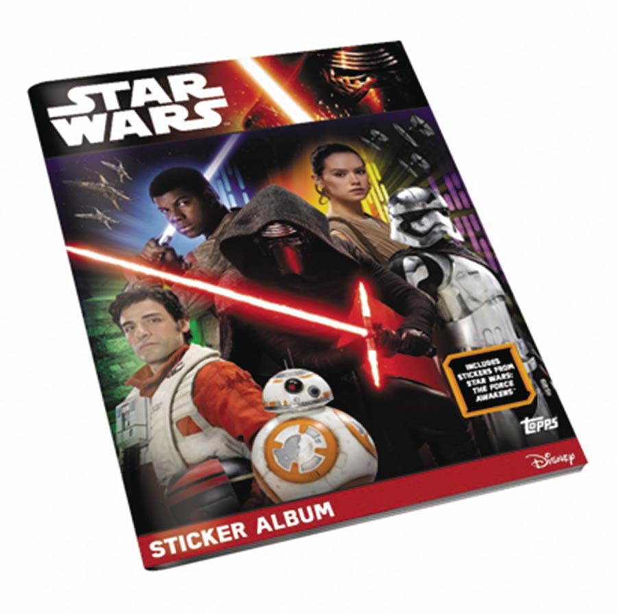 Topps 2016 Star Wars Episode VII The Force Awakens Sticker Album Display