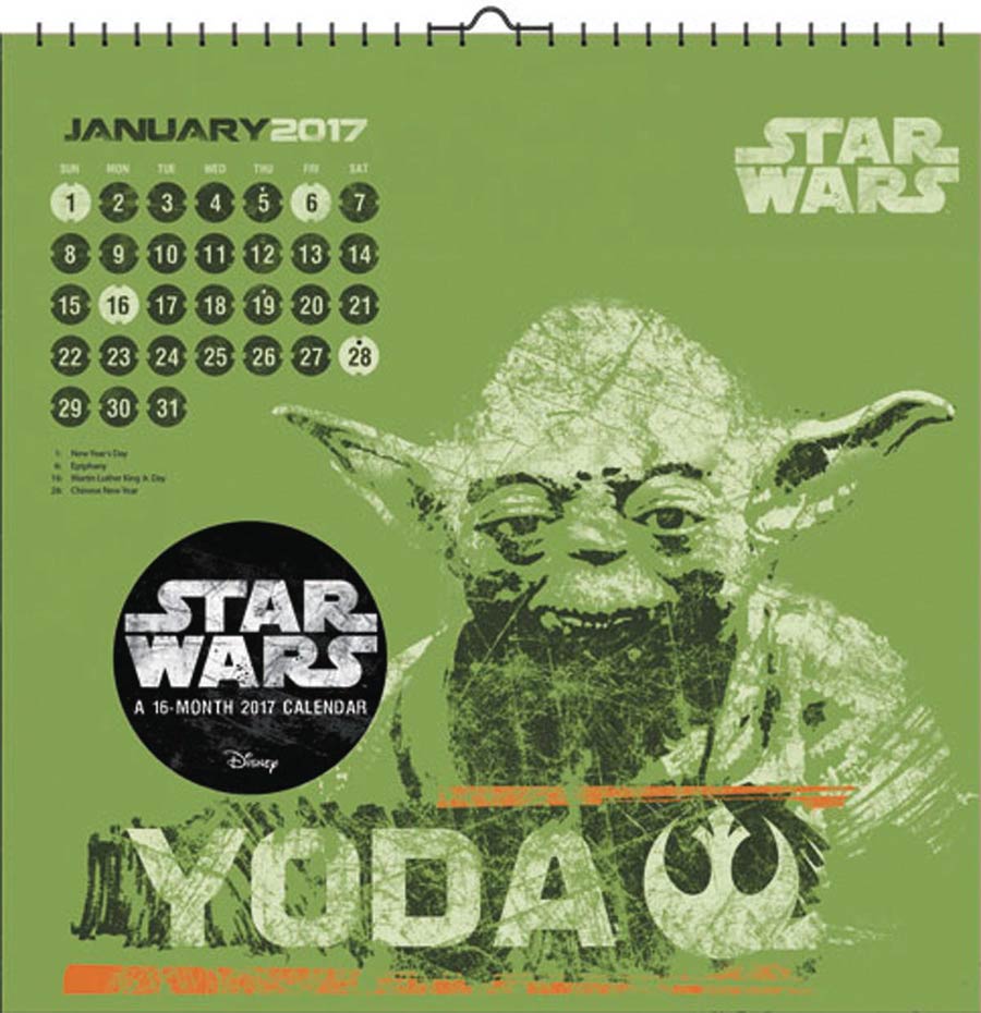 Star Wars Saga Art 2017 Wall Calendar