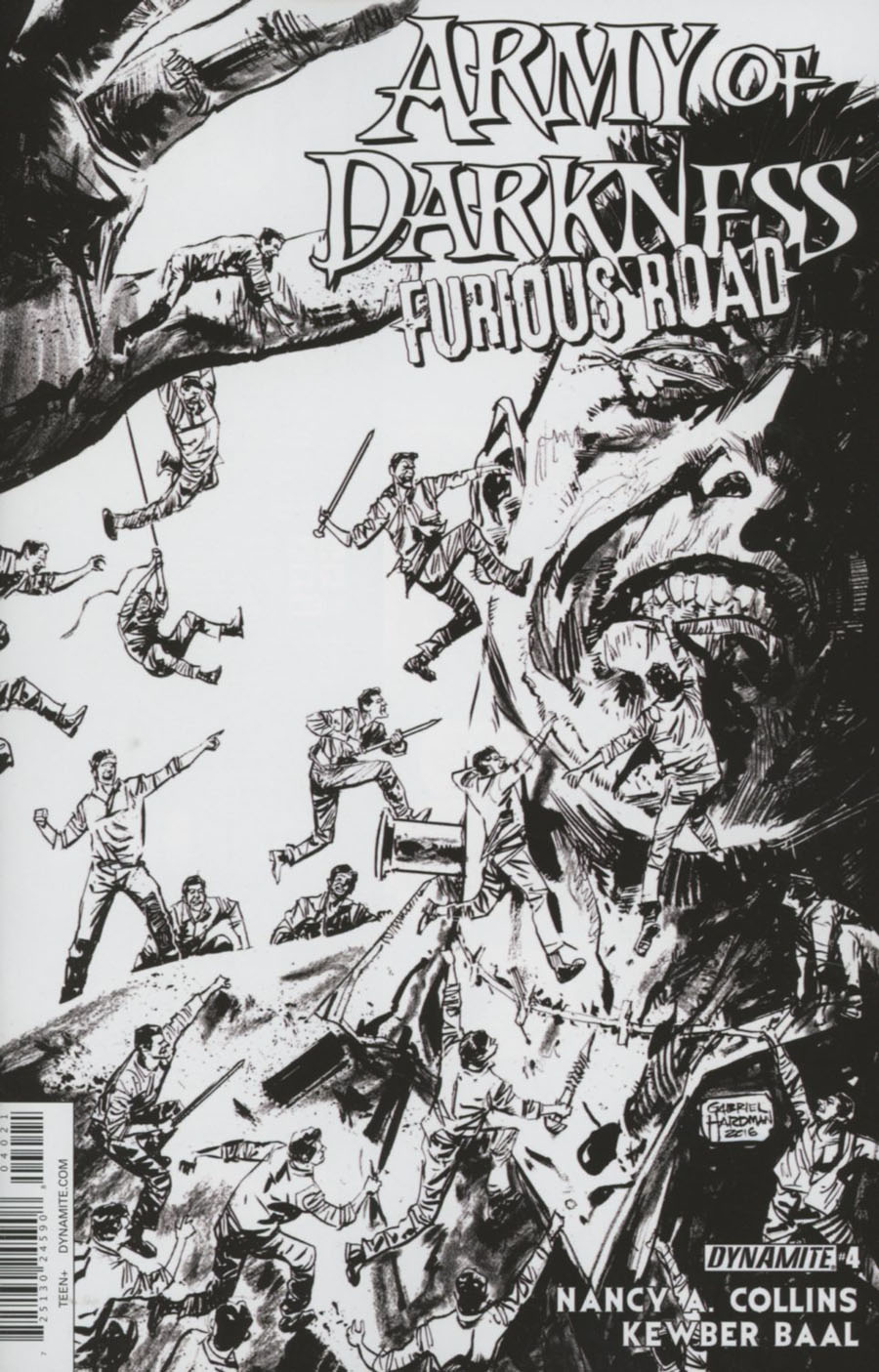 Army Of Darkness Furious Road #4 Cover B Incentive Gabriel Hardman Black & White Cover