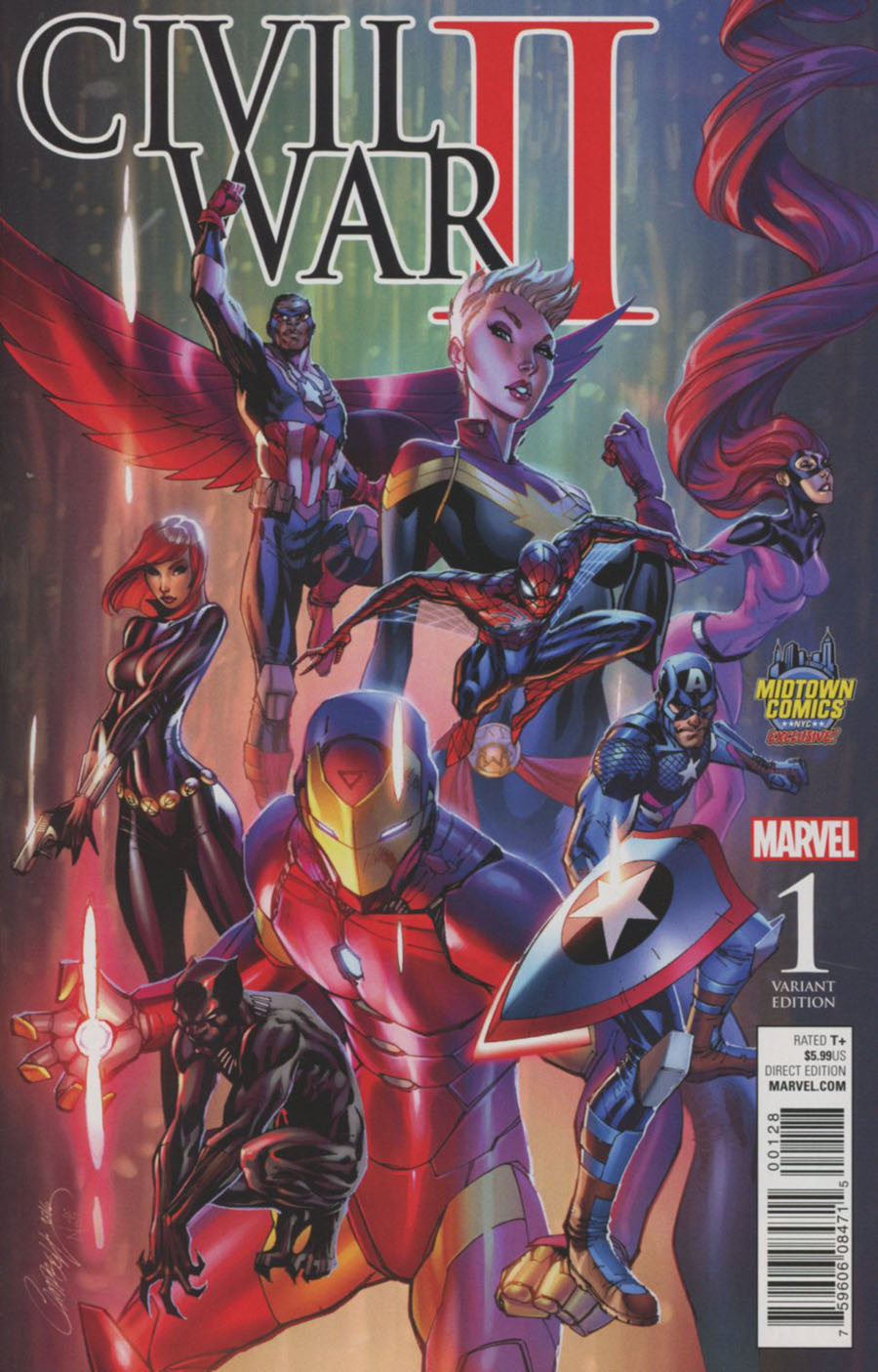 Civil War II #1 Cover B Midtown Exclusive J Scott Campbell Color Variant Cover