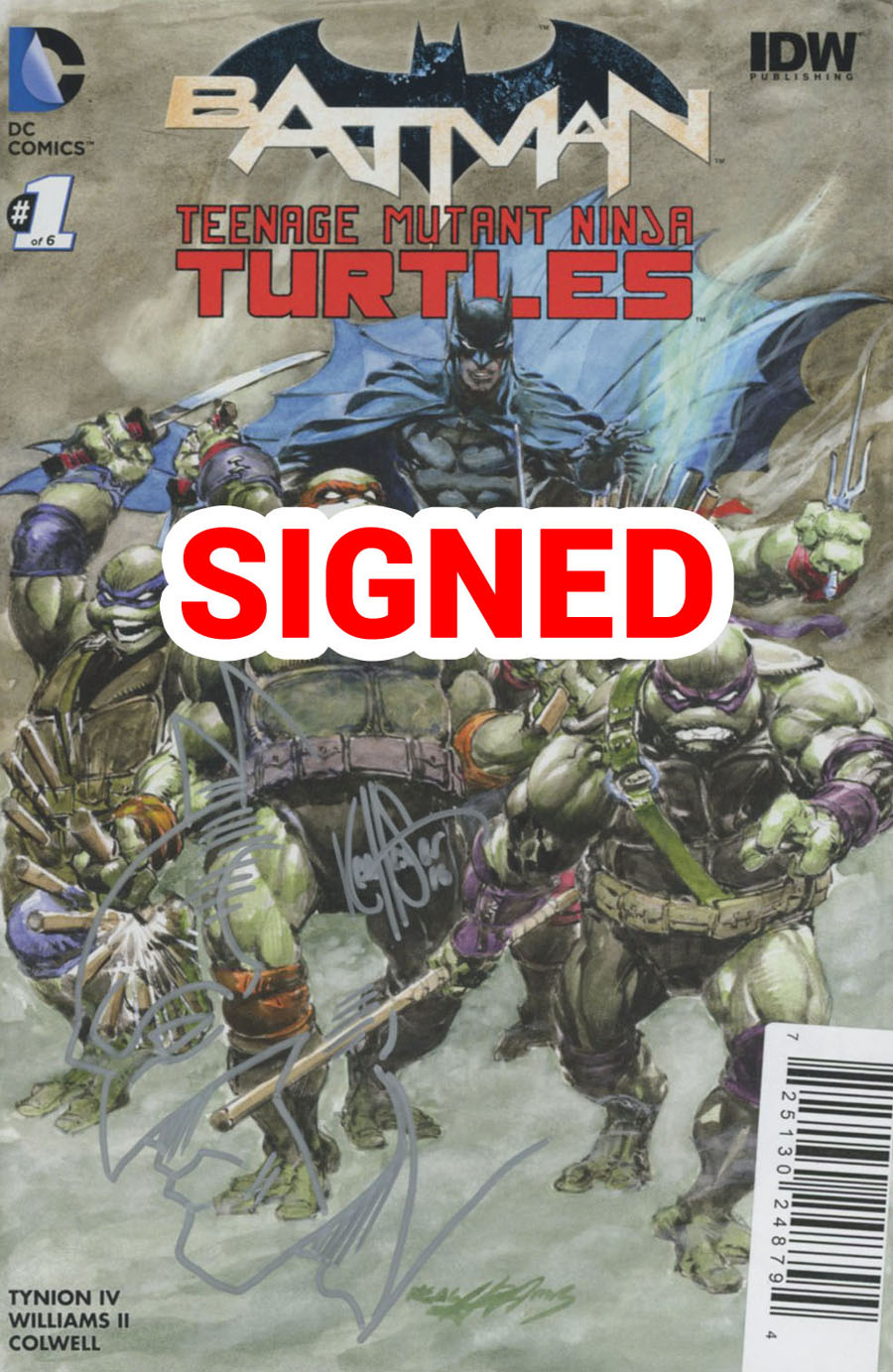 Batman Teenage Mutant Ninja Turtles #1 Cover P DF Exclusive Ultra-Limited Silver Head Sketch By Ken Haeser